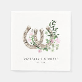 Elegant Clover Hoefijzers Botanical Wedding Servet