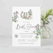 Elegant Clover Hoefijzers Botanisch Vrijgezellenfe Kaart (Staand voorkant)