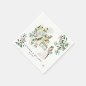 Elegant Clover Shamrock Botanical Wedding Map Servet (Hoek)