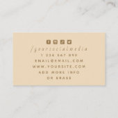 Elegant Club Logo Card Game Casino Theme Beige Visitekaartje (Achterkant)