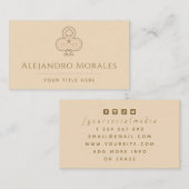 Elegant Club Logo Card Game Casino Theme Beige Visitekaartje (Voorkant / Achterkant)
