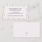 Elegant CNA Home Gezondheidszorg Roze Bloemen Patr Visitekaartje (Voorkant / Achterkant)