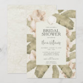 Elegant Coastal Beach Bridal Shower Invitation Kaart (Voorkant / Achterkant)