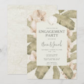 Elegant Coastal Beach Engagement Party  Kaart (Voorkant / Achterkant)