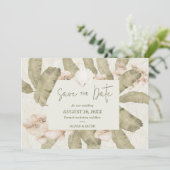 Elegant Coastal Beach Photo Save The Date (Staand voorkant)