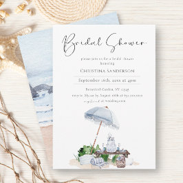 Elegant Coastal Beach Vrijgezellenfeest Save the D Kaart