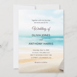 Elegant Coastal Beach Wedding Kaart