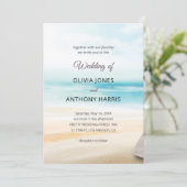 Elegant Coastal Beach Wedding Kaart (Staand voorkant)