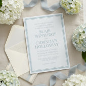 Elegant Coastal Blue Modern Wedding Invitation Kaart