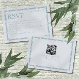 Elegant Coastal Blue Modern Wedding RSVP Kaartje