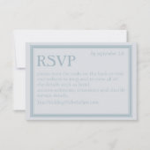 Elegant Coastal Blue Modern Wedding RSVP Kaartje (Voorkant)