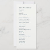 Elegant Coastal Blue Seashell Wedding Program (Achterkant)