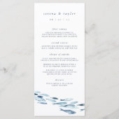Elegant Coastal Blue Waterverf Fish Wedding Menu (Voorkant)
