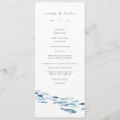 Elegant Coastal Blue Waterverf Fish Wedding Programmakaart (Voorkant)