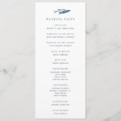 Elegant Coastal Blue Waterverf Fish Wedding Programmakaart (Achterkant)