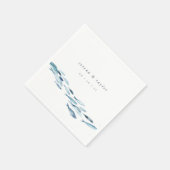 Elegant Coastal Blue Waterverf Fish Wedding Servet (Hoek)