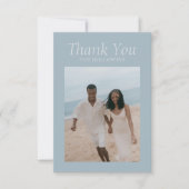 Elegant Coastal Blue Wedding Flat Thank You Card Bedankkaart (Voorkant)