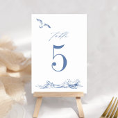 Elegant Coastal Chic Blue Seaside Wedding Kaart