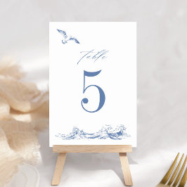 Elegant Coastal Chic Blue Seaside Wedding Kaart