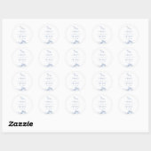 Elegant Coastal Chic Blue Seaside Wedding Ronde Sticker (Vel)