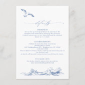 Elegant Coastal Chic Blue Wedding Details Informatiekaartje (Voorkant)