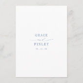 Elegant Coastal Chic Blue Wedding Details Informatiekaartje (Achterkant)