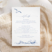 Elegant Coastal Chic Blue Wedding Details Informatiekaartje