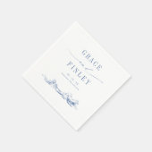 Elegant Coastal Chic Blue Wedding Servet (Hoek)