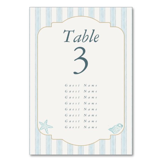 Elegant Coastal Elegant Wedding Kaart (Voorkant)