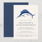 Elegant Coastal Fisherman Adult Birthday Party  Kaart (Voorkant / Achterkant)