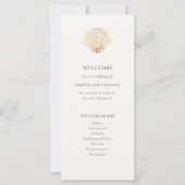 Elegant Coastal gold Seashell Wedding Program (Voorkant)