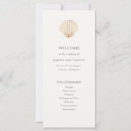 Elegant Coastal gold Seashell Wedding Program