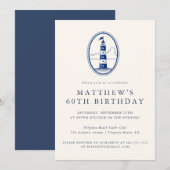 Elegant Coastal Lighthouse Adult Birthday Party  Kaart (Voorkant / Achterkant)