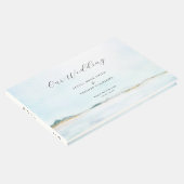 Elegant Coastal Oceanfront Bruiloft Gastenboek (Hoek)
