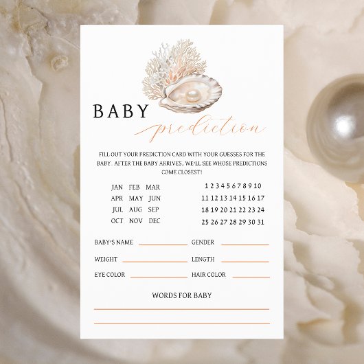 Elegant Coastal Pearl Baby Prediction Kaart