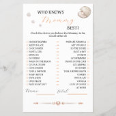 Elegant Coastal Pearl Baby shower spel Wie weet Flyer (Voorkant)