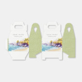 Elegant Coastal Sand Beach Rocky Seascape Wedding Bedankdoosjes (Uitgevouwen)