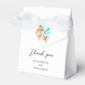 Elegant Coastal Seashell Thank you Beach Wedding Bedankdoosjes (Voorkant Zijde)