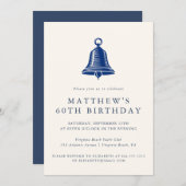 Elegant Coastal Ships Bell  Adult Birthday Party  Kaart (Voorkant / Achterkant)