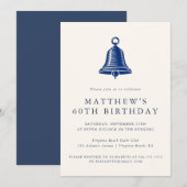 Elegant Coastal Ships Bell Adult Birthday Party Kaart (Voorkant / Achterkant)