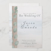 Elegant Coastal Soft Blue Watercolor  Kaart (Voorkant / Achterkant)