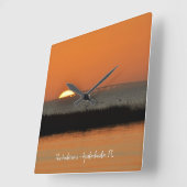 Elegant Coastal Sunrise gepersonaliseerd Vierkante Klok (Hoek)