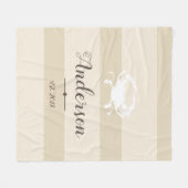 Elegant Coastal White Crab & Stripes - Speciaal ge Fleece Deken (Voorkant (Horizontaal))