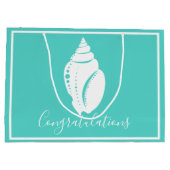 Elegant Coastal White Seashell gefeliciteerd Groot Cadeauzakje (Achterkant)