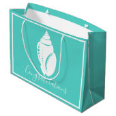 Elegant Coastal White Seashell gefeliciteerd Groot Cadeauzakje (Achterkant Gekanteld)