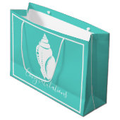 Elegant Coastal White Seashell gefeliciteerd Groot Cadeauzakje (Voorkant Gekanteld)