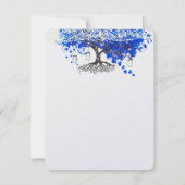Elegant Cobalt Blue Heart Leaf Tree Bedankt Kaart (Achterkant)