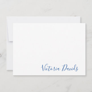 Elegant Cobalt Blue Personalized Signature Script Notitiekaartje