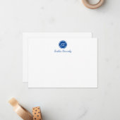 Elegant Cobalt Blue Script Monogram Professional Notitiekaartje (Voorkant / Achterkant in situ)