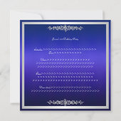 Elegant Cobalt Blue Silver Rozen Birthday Party Kaart (Achterkant)